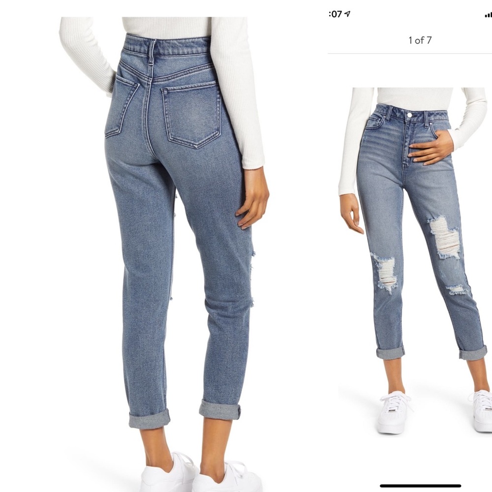 Tinsel distressed mom jeans